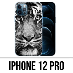 IPhone 12 Pro Case - Black And White Tiger
