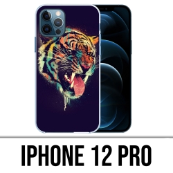Coque iPhone 12 Pro - Tigre Peinture