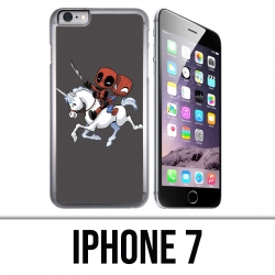 Coque iPhone 7 - Licorne Deadpool Spiderman