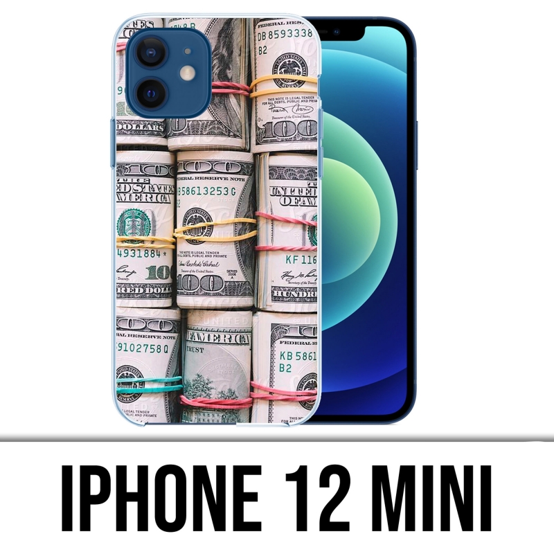 Coque iPhone 12 mini - Billets Dollars Rouleaux
