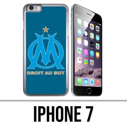 Coque iPhone 7 - Logo Om Marseille Big Fond Bleu