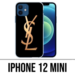 Coque iPhone 12 mini - Ysl Yves Saint Laurent Gold Logo