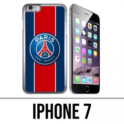 Coque iPhone 7 - Logo Psg New Bande Rouge