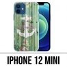 Coque iPhone 12 mini - Ancre Marine Bois