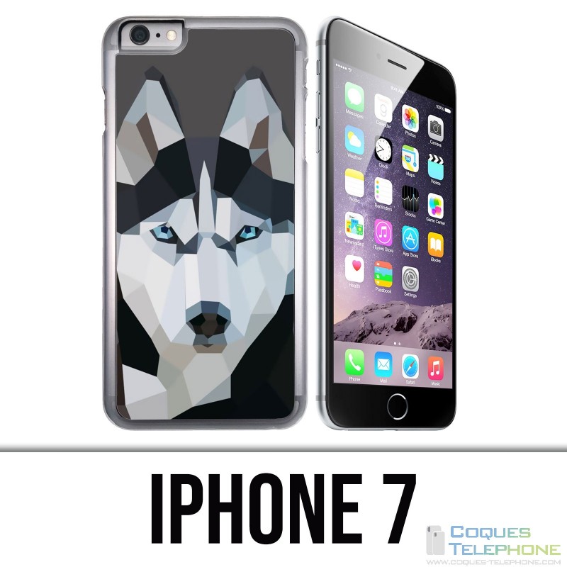 Coque iPhone 7 - Loup Husky Origami