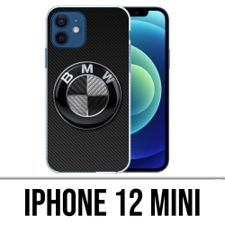 Coque iPhone 12 mini - Bmw Logo Carbone
