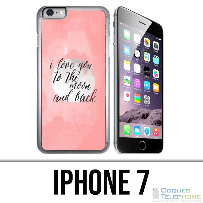 Coque iPhone 7 - Love Message Moon Back