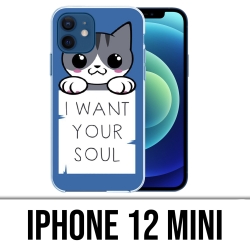 Coque iPhone 12 mini - Chat I Want Your Soul