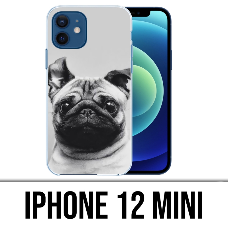 Custodia per iPhone 12 mini - orecchie di cane carlino