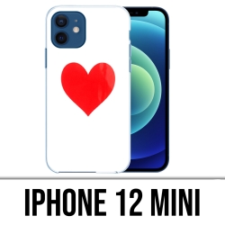 Coque iPhone 12 mini - Coeur Rouge