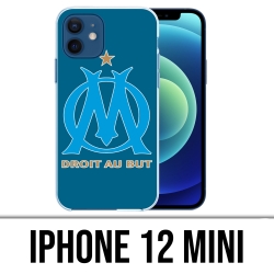 Coque iPhone 12 mini - Logo Om Marseille Big Fond Bleu