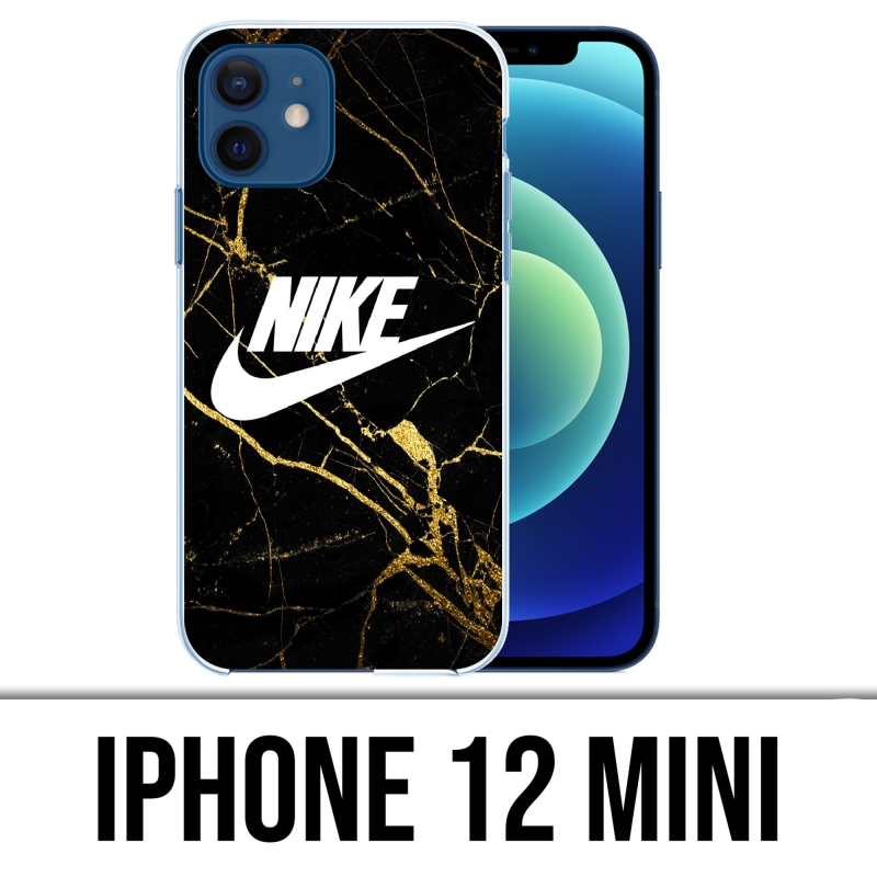 Custodia per iPhone 12 mini - Nike Logo Gold Marble