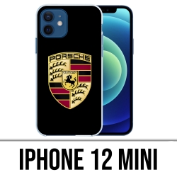 Coque iPhone 12 mini - Porsche Logo Noir
