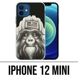 Coque iPhone 12 mini - Singe Monkey Aviateur
