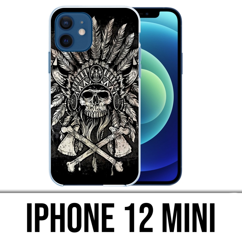 iPhone 12 Mini Case - Skull Head Feathers