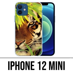 Coque iPhone 12 mini - Tigre Feuilles