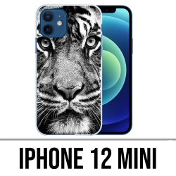 Coque iPhone 12 mini - Tigre Noir Et Blanc