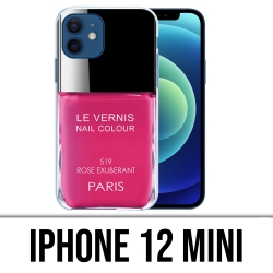 Coque iPhone 12 mini - Vernis Paris Rose