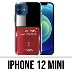 Coque iPhone 12 mini - Vernis Paris Rouge
