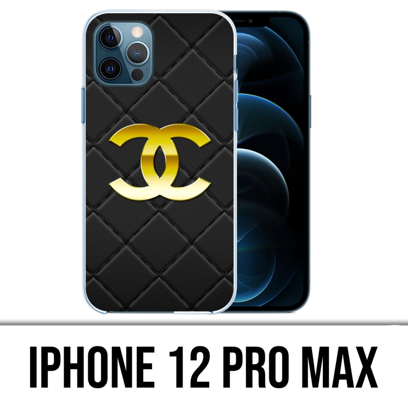 Case for iPhone 12 Pro Max - Chanel Logo Leather