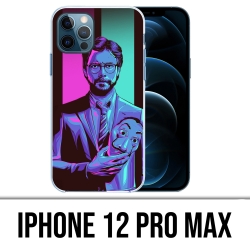 Coque iPhone 12 Pro Max - La Casa De Papel - Professeur Neon