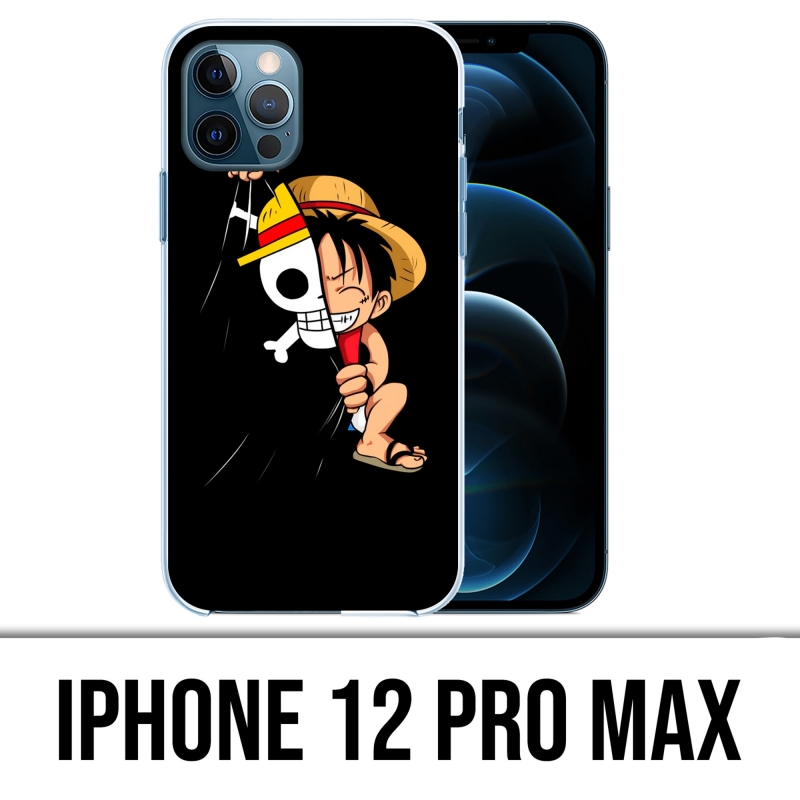 Coque iPhone 12 Pro Max - One Piece Baby Luffy Drapeau