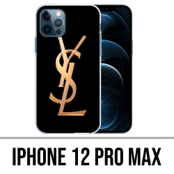 Custodia per iPhone 12 Pro Max - Ysl Yves Saint Laurent Gold Logo