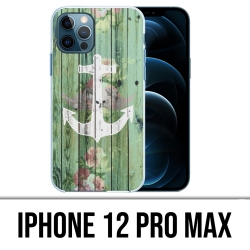 Custodia per iPhone 12 Pro Max - Ancora marina in legno
