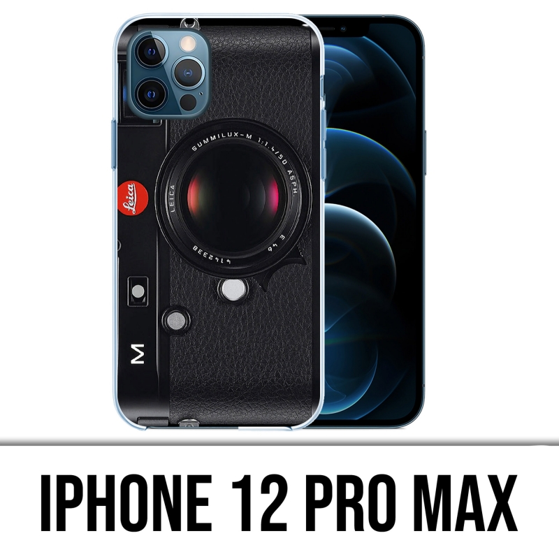 Custodia per iPhone 12 Pro Max - Fotocamera vintage nera
