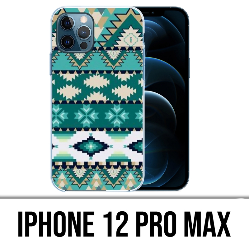 Coque iPhone 12 Pro Max - Azteque Vert
