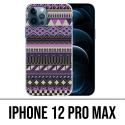 Custodia per iPhone 12 Pro Max - Viola azteco