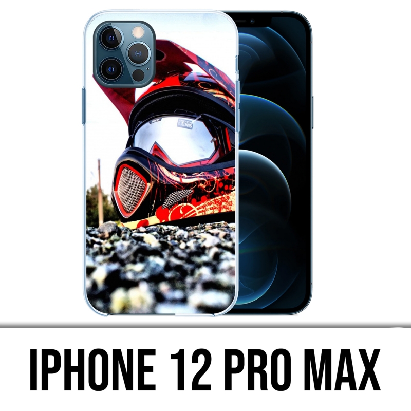 Funda para iPhone 12 Pro Max - Casco cruzado de moto