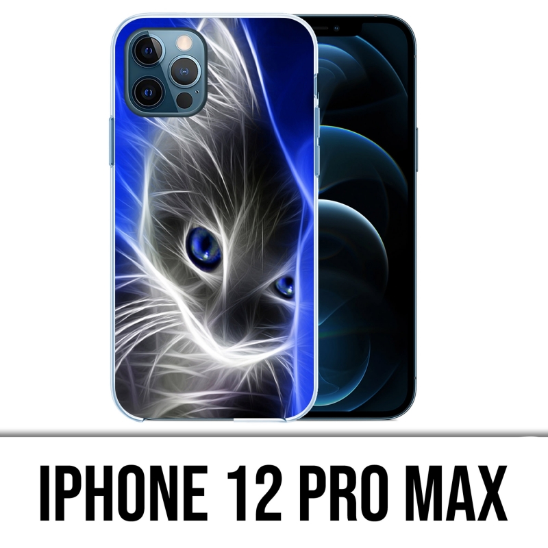 Coque iPhone 12 Pro Max - Chat Blue Eyes