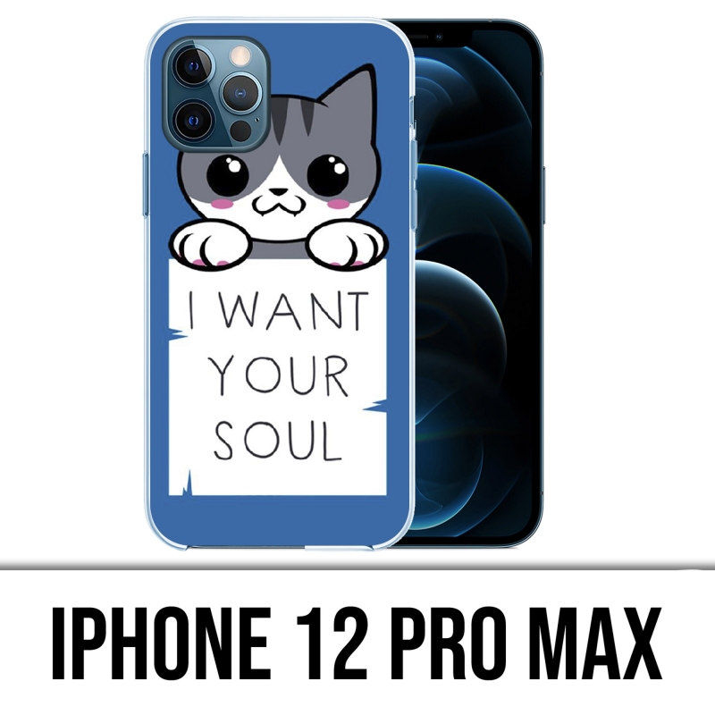 Custodia per iPhone 12 Pro Max - Gatto, voglio la tua anima