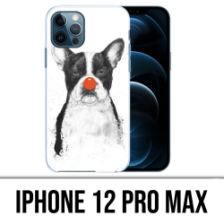 Coque iPhone 12 Pro Max - Chien Bouledogue Clown