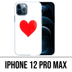 Coque iPhone 12 Pro Max - Coeur Rouge