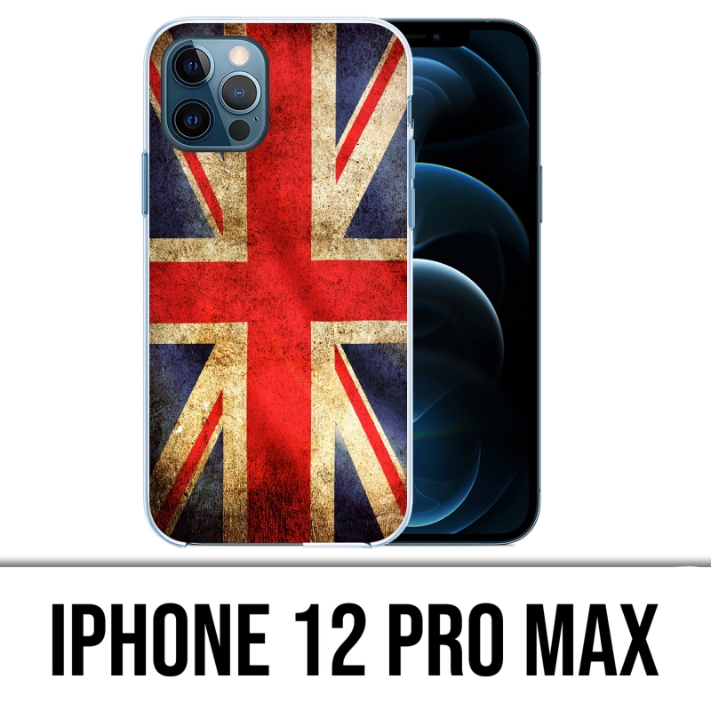 Coque iPhone 12 Pro Max - Drapeau Uk Vintage