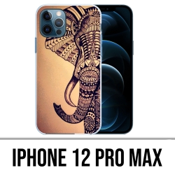 Coque iPhone 12 Pro Max - Éléphant Aztèque Vintage