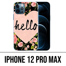 Coque iPhone 12 Pro Max - Hello Coeur Rose