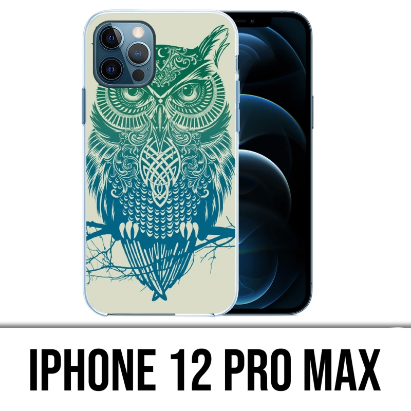 Coque iPhone 12 Pro Max - Hibou Abstrait