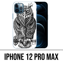 Coque iPhone 12 Pro Max - Hibou Azteque