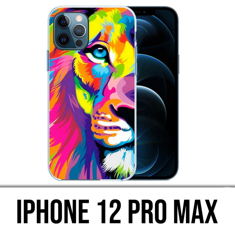 Coque iPhone 12 Pro Max - Lion Multicolore