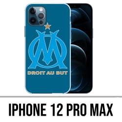 Funda para iPhone 12 Pro Max - Logo Om Marseille con fondo azul grande