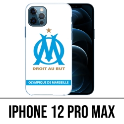 Coque iPhone 12 Pro Max - Logo Om Marseille Blanc