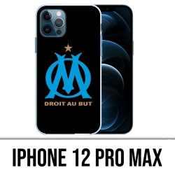 Coque iPhone 12 Pro Max - Logo Om Marseille Noir