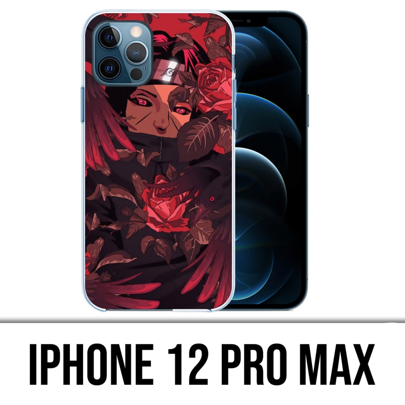 Coque iPhone 12 Pro Max - Naruto-Itachi-Roses