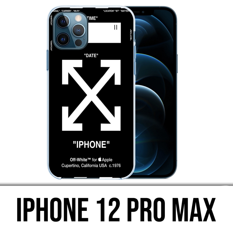 Custodia per iPhone 12 Pro Max - bianco sporco nero