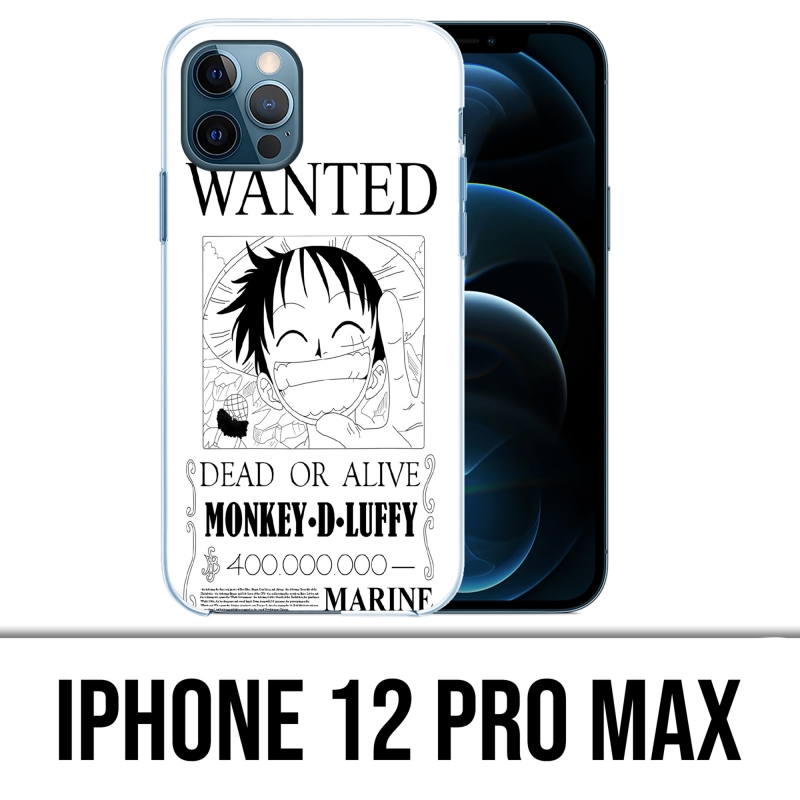 Coque iPhone 12 Pro Max - One Piece Wanted Luffy