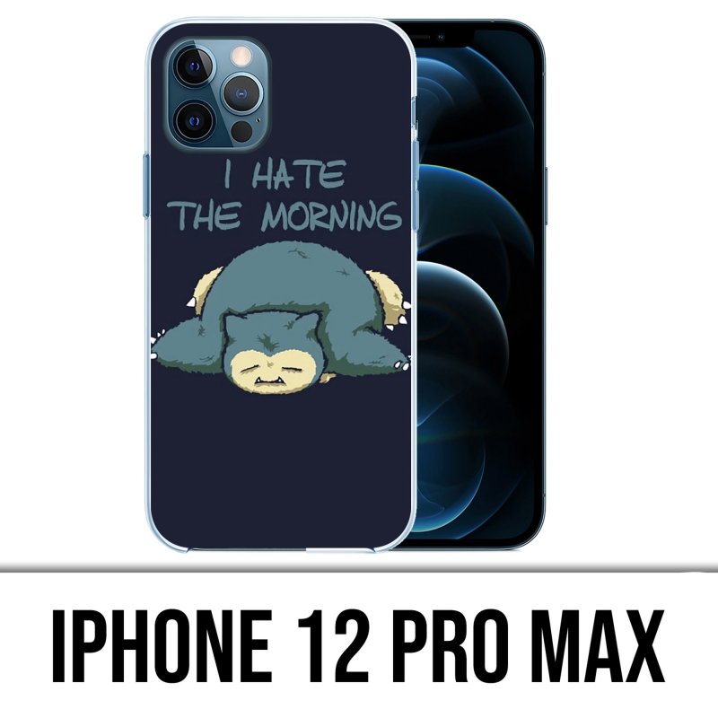 Coque iPhone 12 Pro Max - Pokémon Ronflex Hate Morning