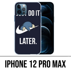 Coque iPhone 12 Pro Max - Pokémon Ronflex Just Do It Later